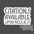 Text 'Citations Available Upon Request' on a dark background with 'the table of contents' at the bottom.