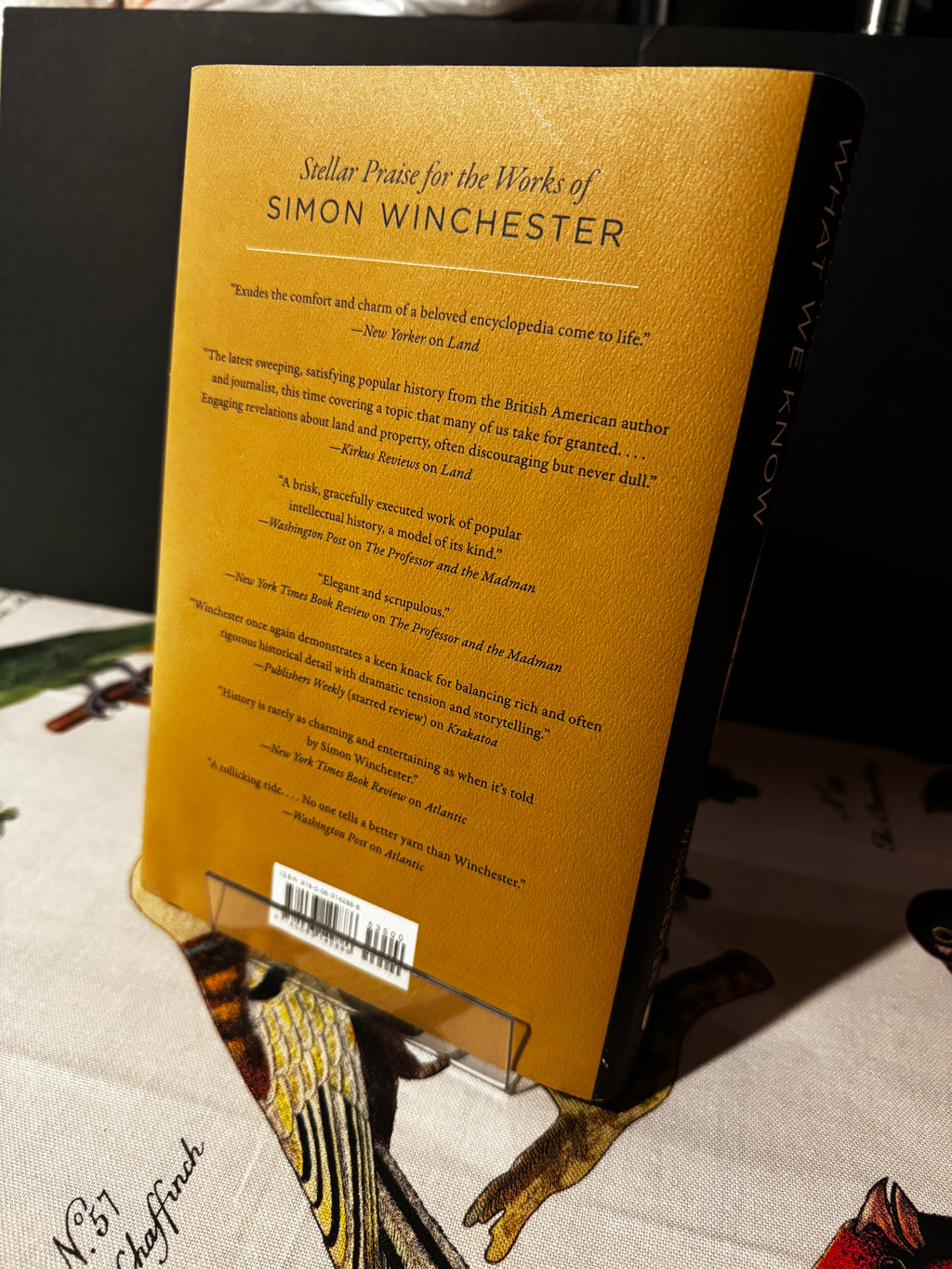 Back of Simon Winchester book