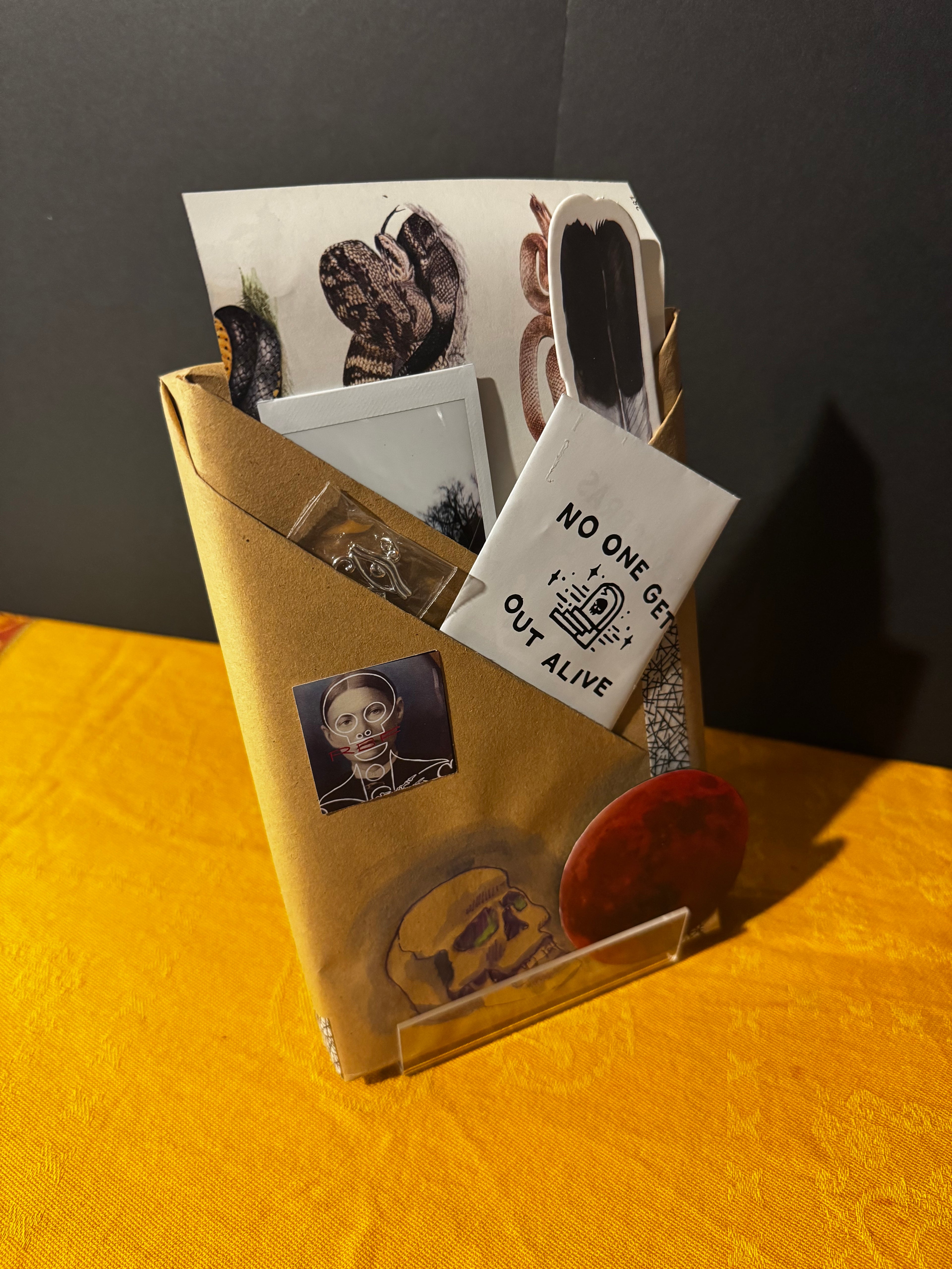 A secret book featuring occult items
